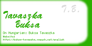 tavaszka buksa business card